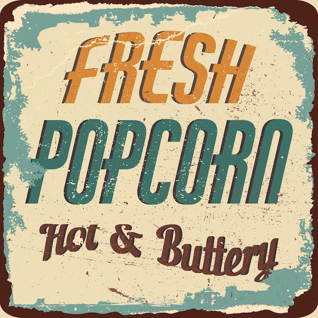 Vintage popcorn metal signretro poster 1950s style