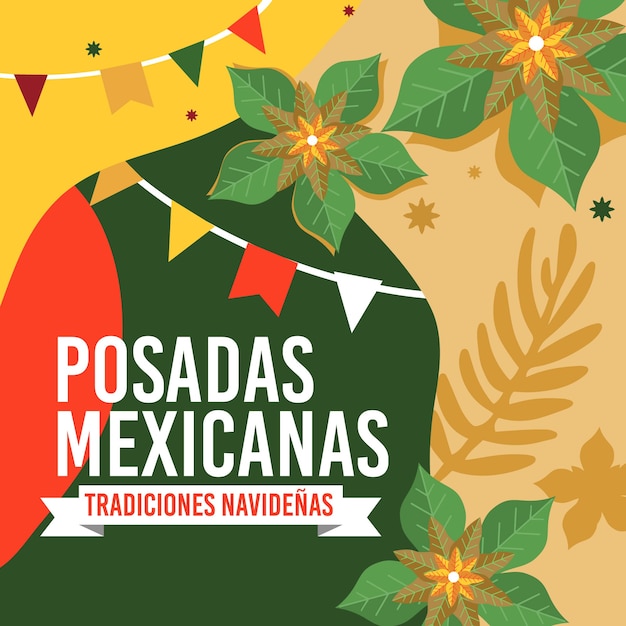 Vector vintage posadas mexicanas background