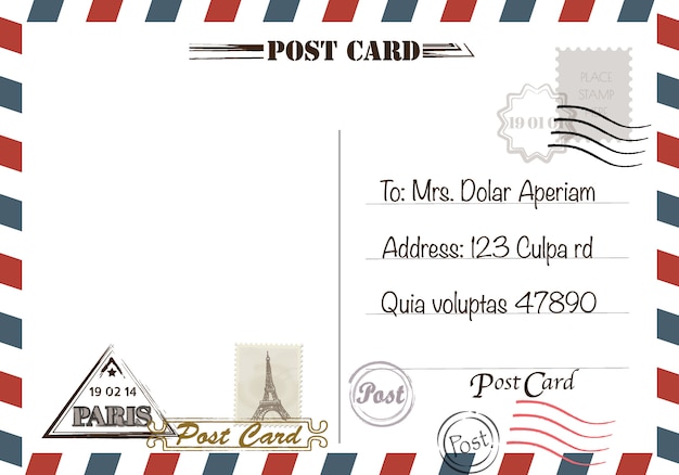 vintage postcard designs and stamps