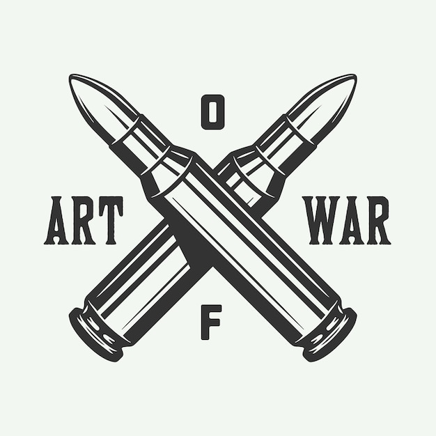 Vintage poster met kogels art of war