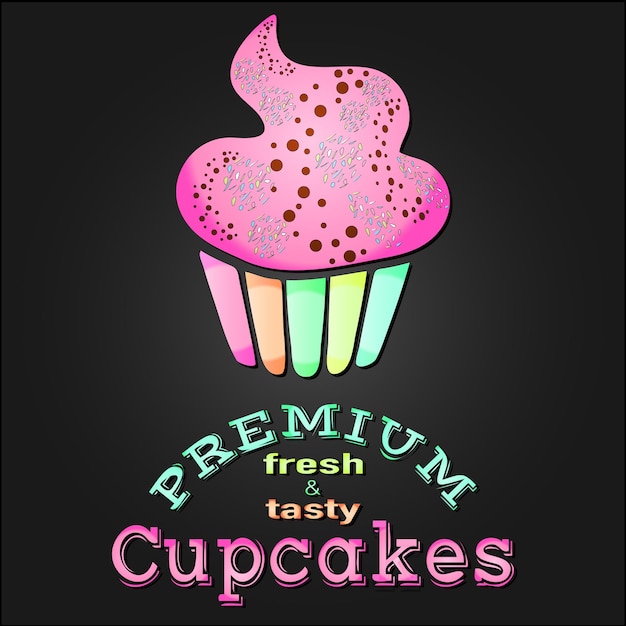 Vintage premium cupcake-kaart. Vector illustratie poster. EPS 10