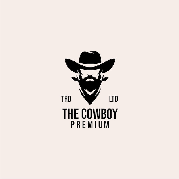 Vintage premium logo van cowboyhoofd