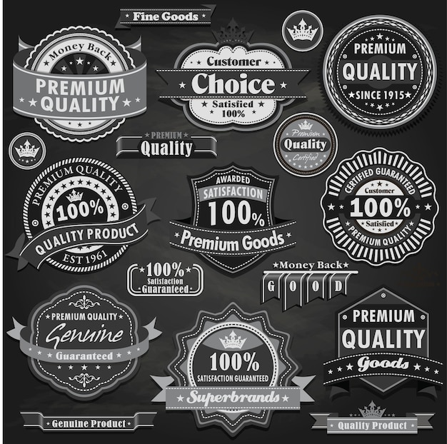 Vector vintage premium quality label set