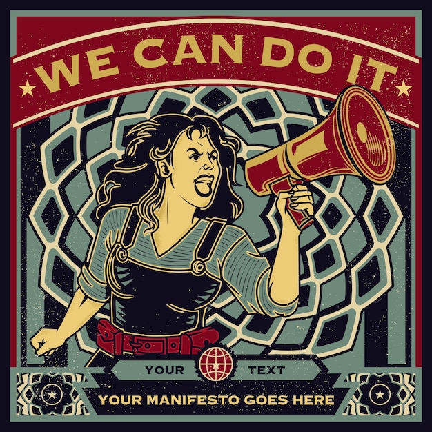 We can do it symbol of female power woman rights Vector Image