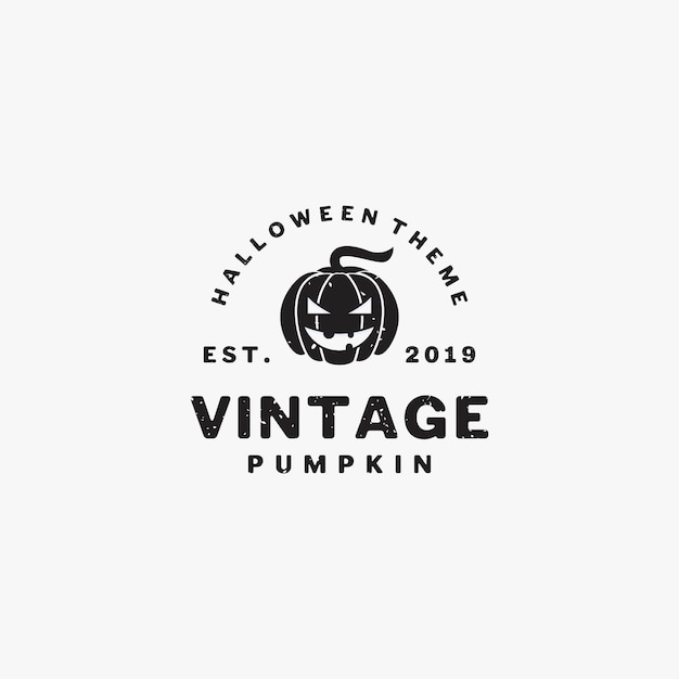 Vettore logo vintage zucca