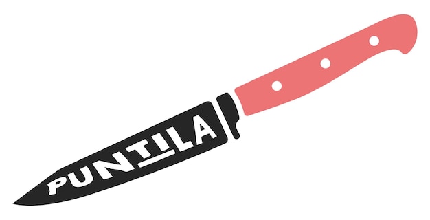 Vector vintage puntila knife vector typography object illustration