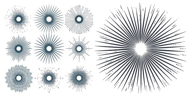 Vector vintage radiant sun rays