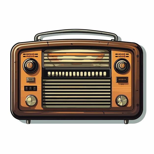 Vector vintage radio geïsoleerd op wit