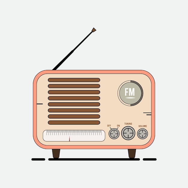 vintage radio isolated on white