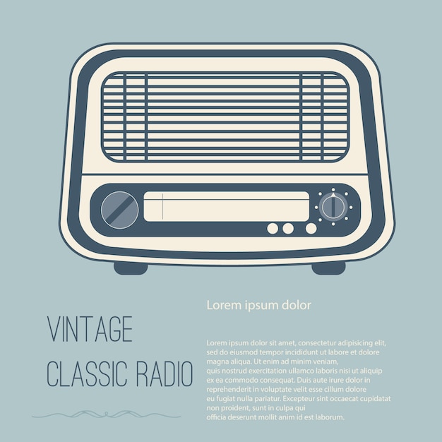 Vintage Radio with Space for text editing