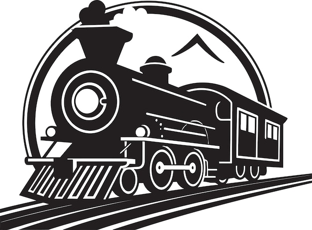 Vettore vintage rail tracks black vector icon classic railway travel vector design