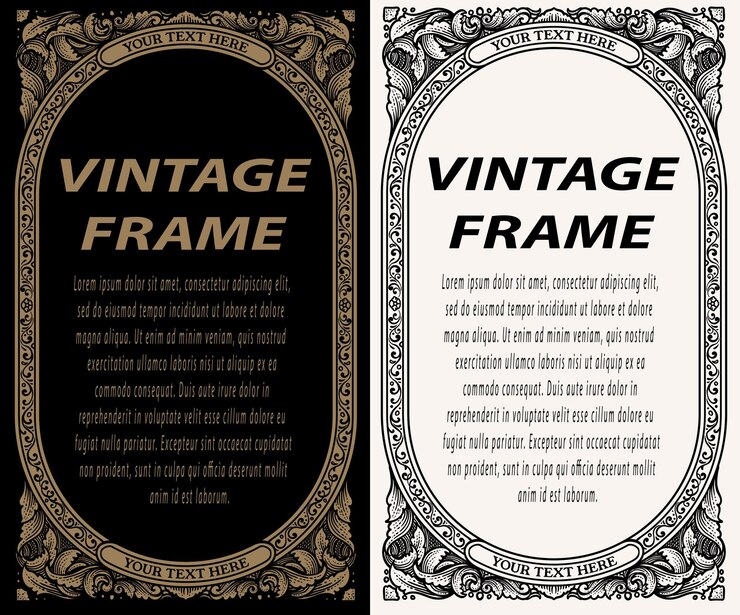 Vintage rand frame gravure met antiek ornament patroon Vector Eps 10