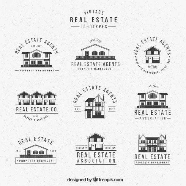 Vintage real estate logotype collection