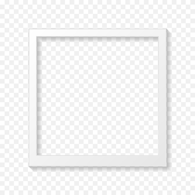 Vintage realistic white blank instant photo frame Abstract chekered background with paper framework Vector polaroid style imitation