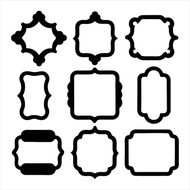 Vintage Rectangular Frame Vector Set Elegant Ornamentele Border Collectie