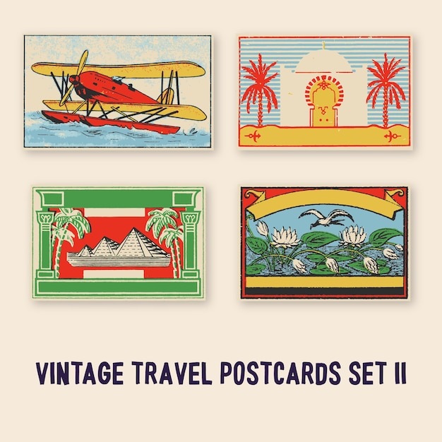 Vintage reiskaarten set II