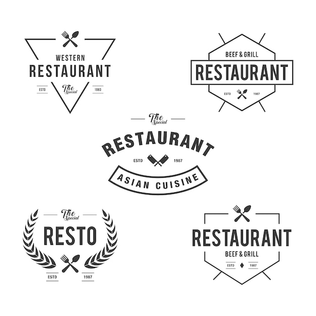 Vintage Restaurant Badges Labels templates