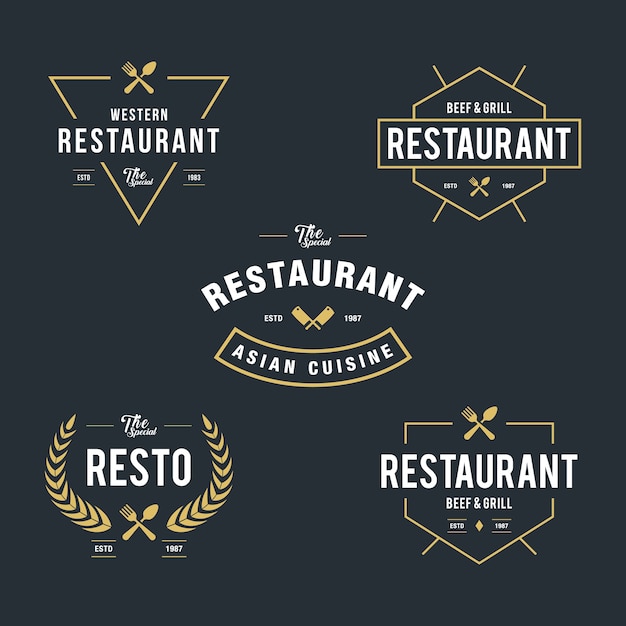 Vintage Restaurant Badges Labels templates