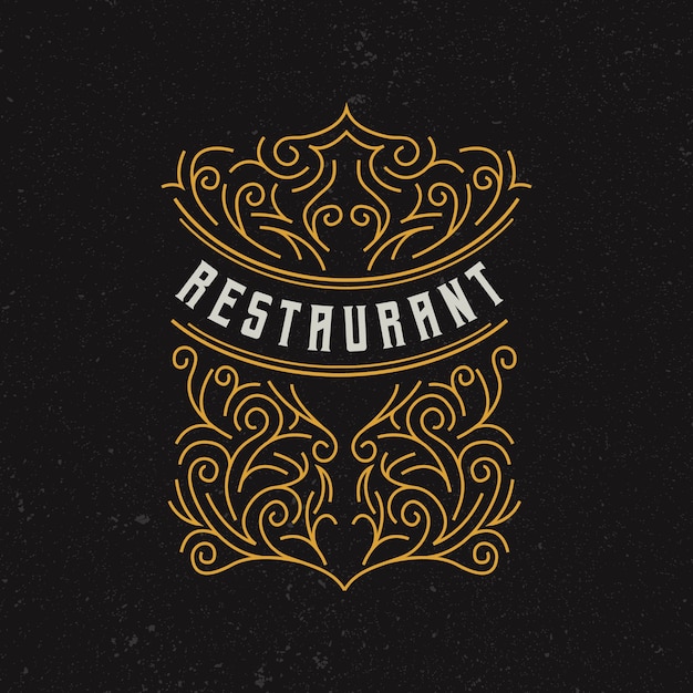 Vintage restaurant logo design template