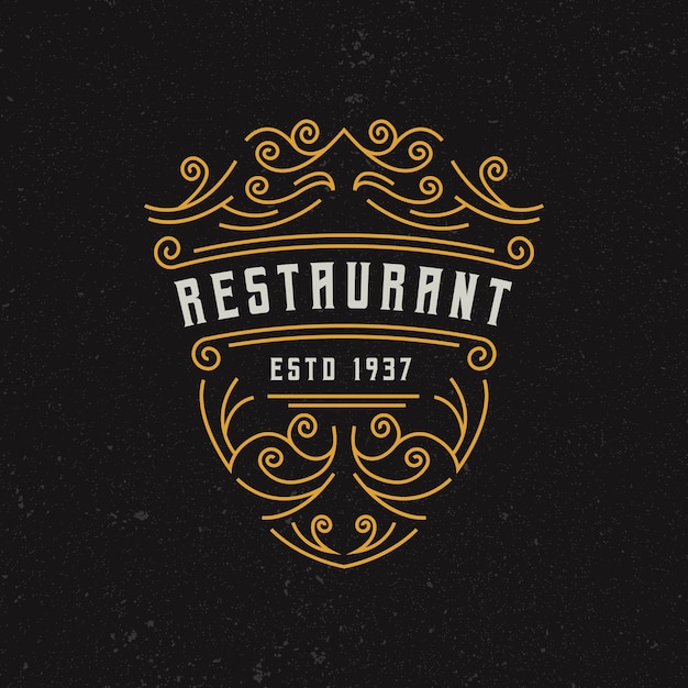 빈티지 레스토랑 로고 디자인 서식 파일