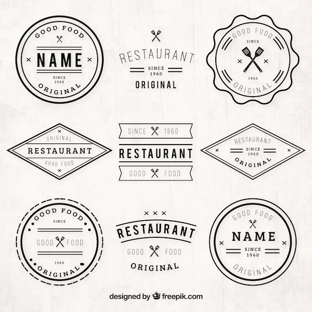 Vector vintage restaurant logo pack