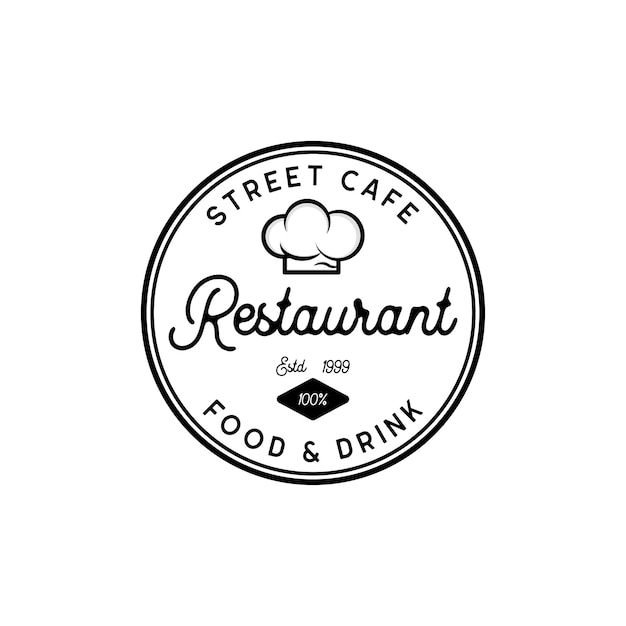 Vector vintage restaurant logo. restaurant badge, vector emblem template