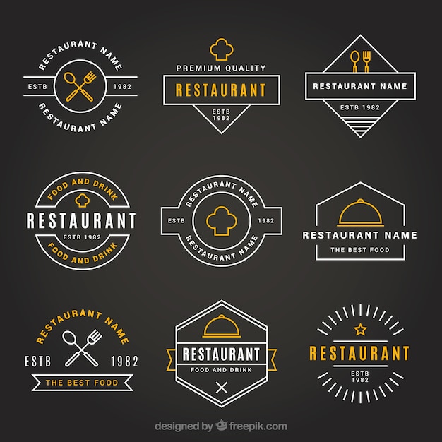 Vintage restaurant logos with elegant style