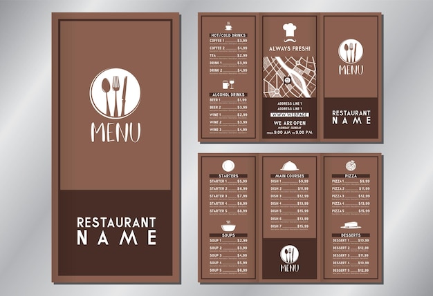 Vector vintage restaurant menu template