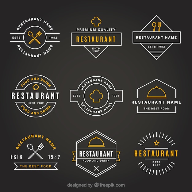 Vector vintage restaurantlogo's met elegante stijl