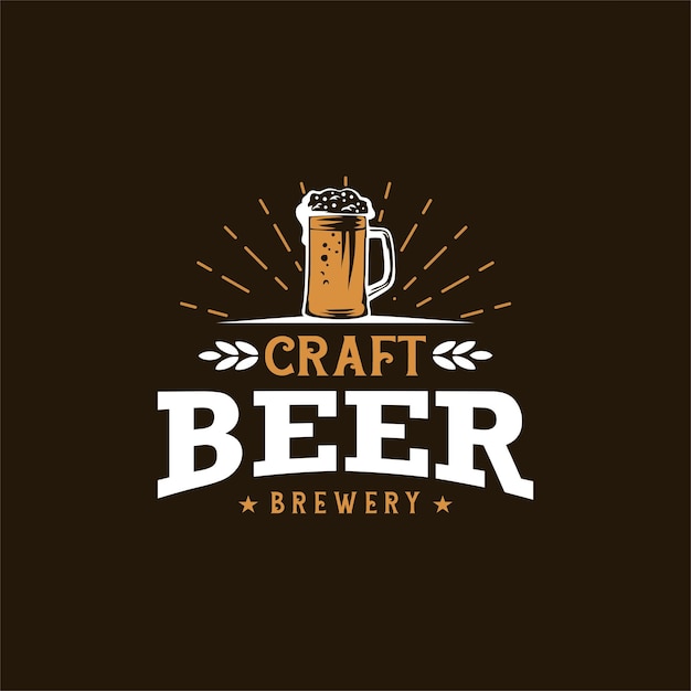 Дизайн логотипа vintage restro craft beer