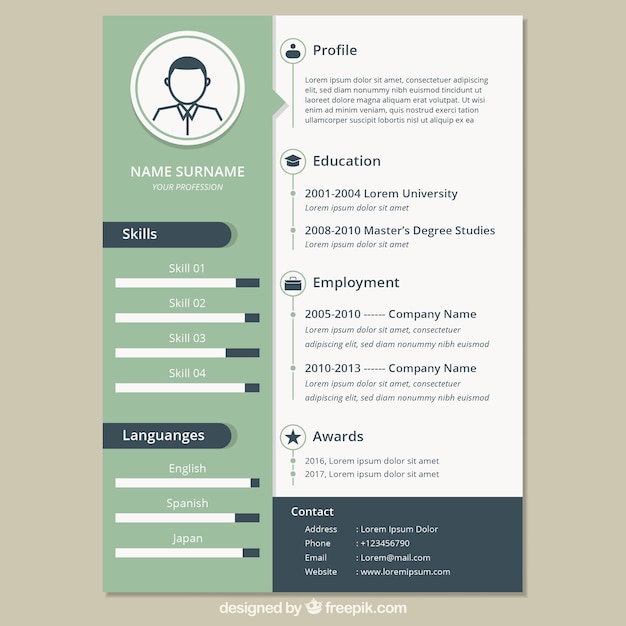 Vector vintage resume template