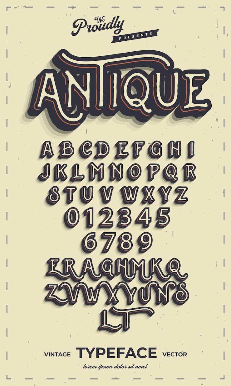 Vector vintage retro alfabet lettertype typografie lettertype