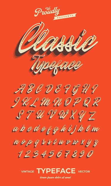 vintage retro alphabet font typography typeface