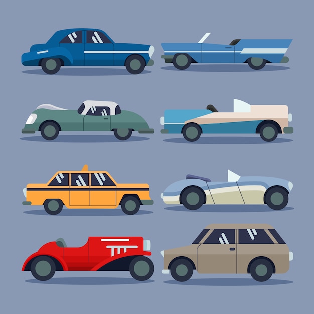 Vector vintage retro auto-collectie