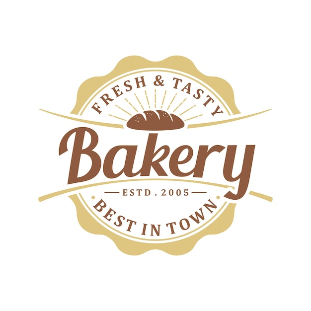 Винтажный ретро логотип пекарни можно использовать для марки или логотипа магазина