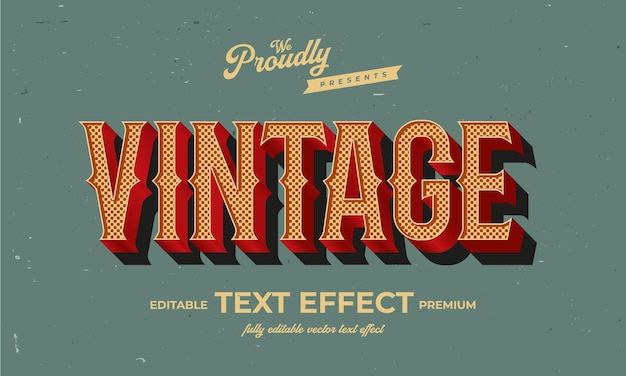 vintage retro bewerkbaar teksteffect alfabet lettertype typografie lettertype