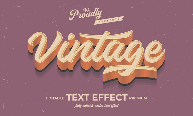 Vintage retro bewerkbare tekst-effect alfabet lettertype typografie lettertype