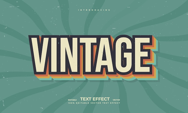 Vintage retro bewerkbare vector teksteffect alfabet lettertype typografie lettertype