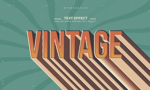 Vector vintage retro bewerkbare vector teksteffect alfabet lettertype typografie lettertype