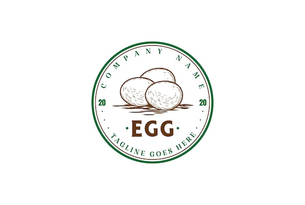 Vintage Retro Bird Chicken Egg Badge Emblem Label Stamp for Farm Product Logo Design Vector