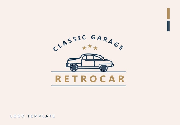 Vector vintage retro car logo design vintage or classic or retro badge emblem style