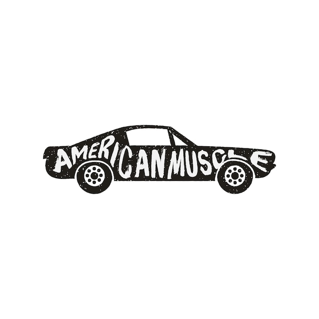 Vintage retro classic American car vector template on white background