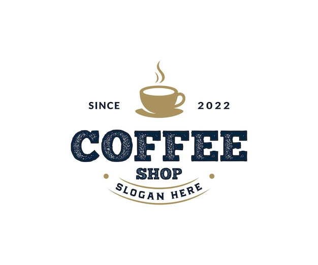 Vintage retro classic coffee shop logo template