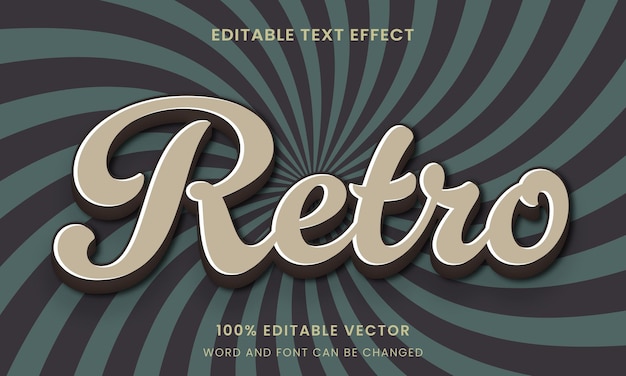 Vintage retro classic graphic style editable text effect