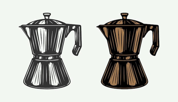 Vintage retro coffee turk geizer can be used for label badge emblem and logo vector