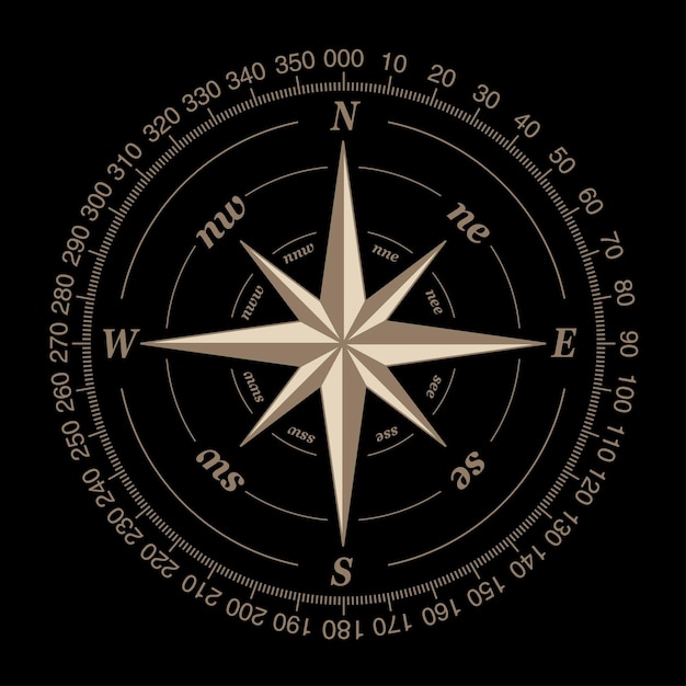 Vintage Retro Compass Vector Design