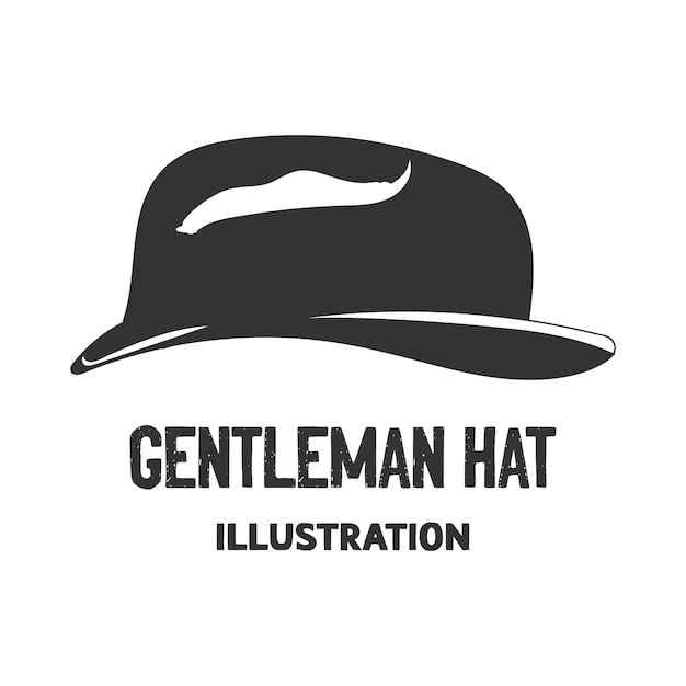 Винтажная ретро-ковбойская джентльменская шляпа для иллюстрации иконы стиля моды