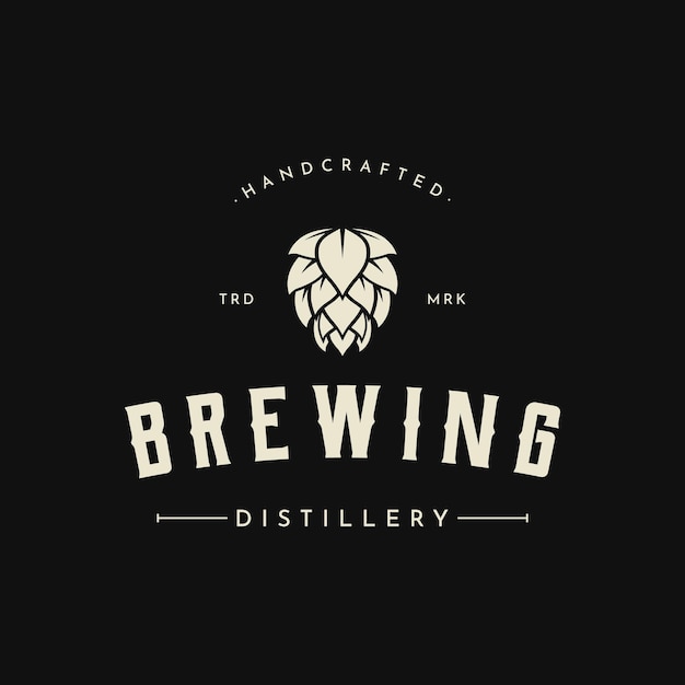 vintage retro craft brewery logo template designlogo for business label badge