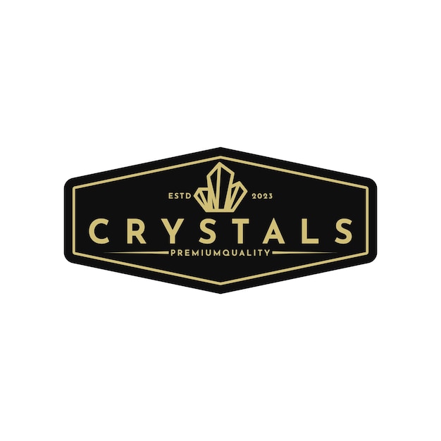 Vintage retro crystals logo design