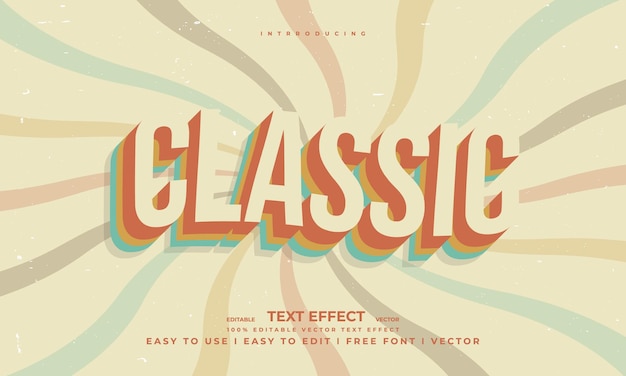 Vintage retro editable text effect alphabet font typography typeface